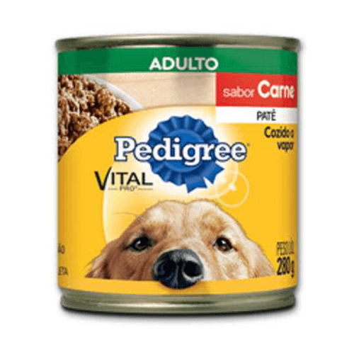 Ração Úmida Pedigree Lata Patê De Carne Para Cães Adultos - 280 G