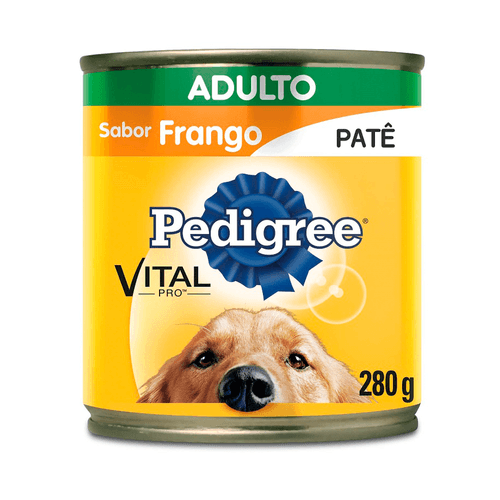 Ração Úmida Pedigree Lata Patê De Frango Para Cães Adultos - 280 G