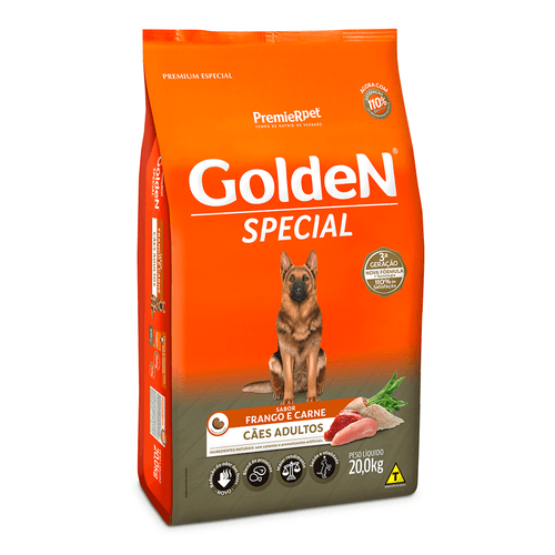 Ração Premier Golden Special Cães Adultos Frango E Carne - 20 Kg
