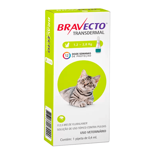 Antipulgas Msd Bravecto Transdermal Para Gatos De 1,2 A 2,8 Kg