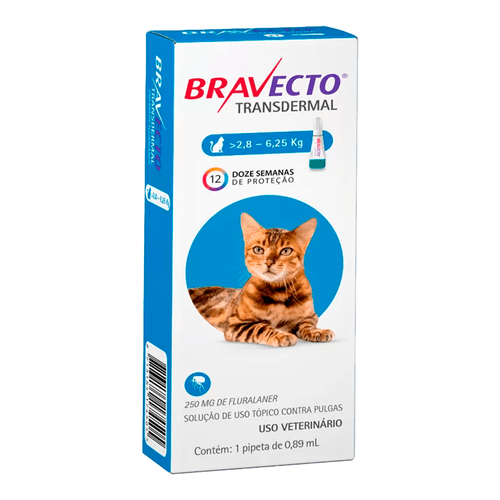 Antipulgas Msd Bravecto Transdermal Para Gatos De 2,8 A 6,25 Kg