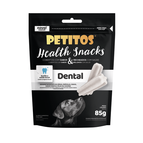 Petisco Snacks Petitos Health Dental Sabor Menta Para Cães - 85 G