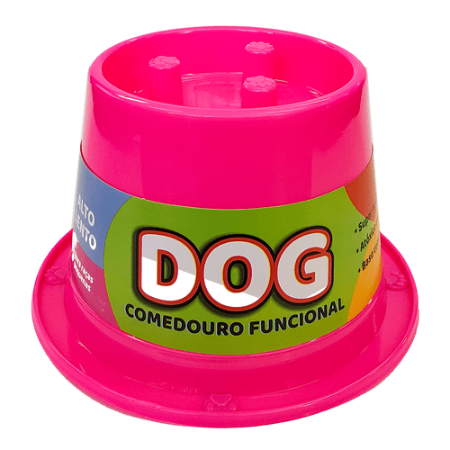 Comedouro Pet Toys Funcional Lento Anti Formiga Rosa Neon - 250 Ml