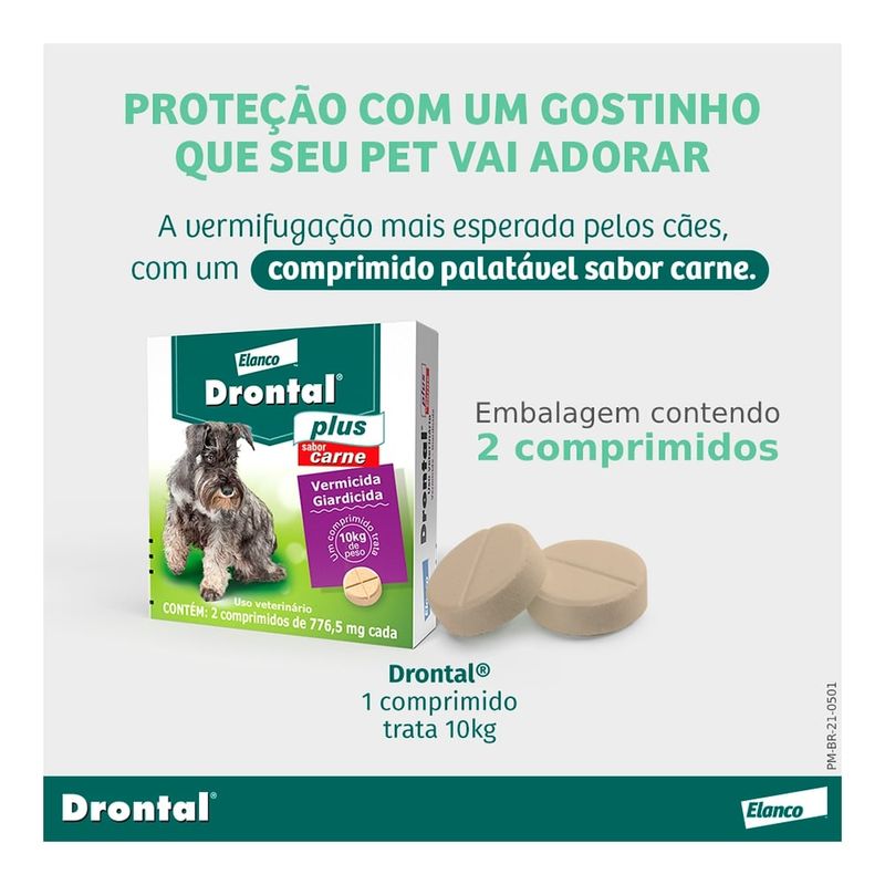Vermífugo Elanco Drontal Plus Sabor Carne para Cães 10kg