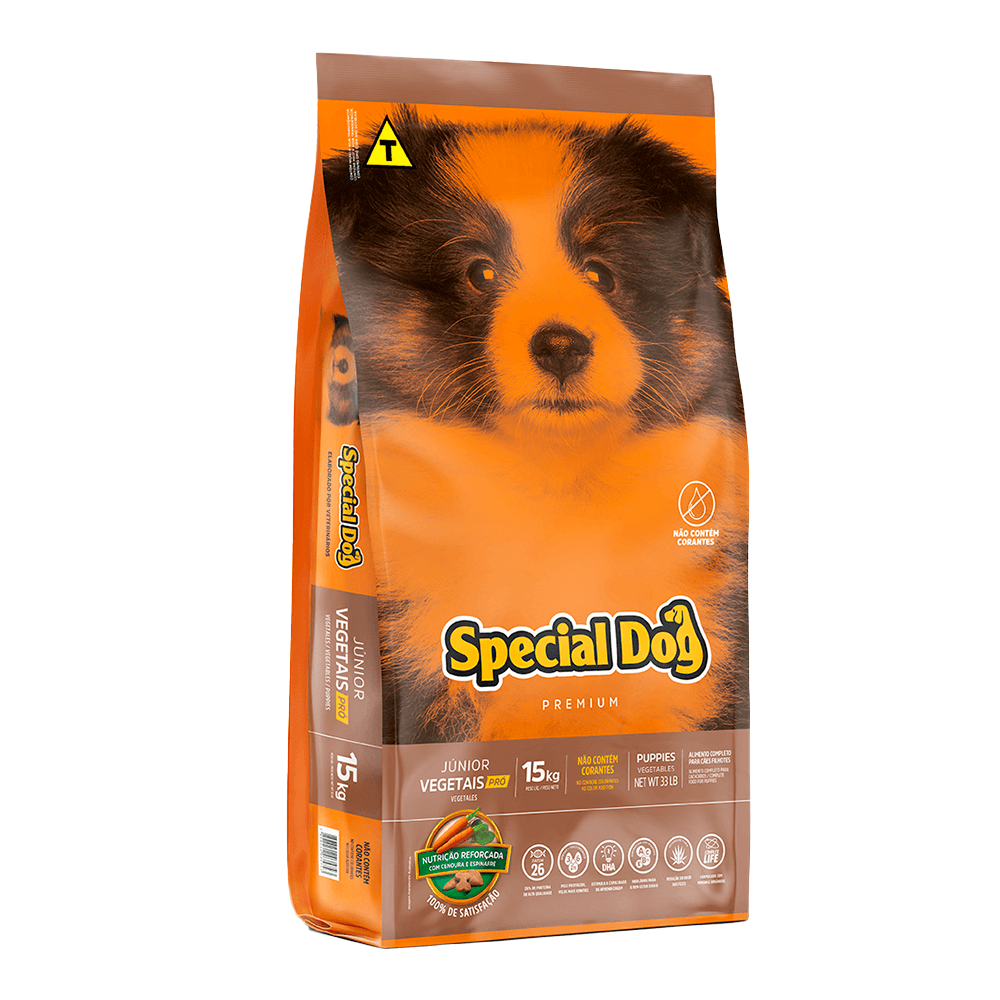 Ração Seca Special Dog Para Cães Júnior Vegetais Pró Filhote 15 Kg