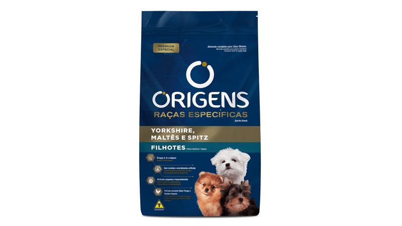 Ração Origens Yorkshire Maltês Spitz Cães Adultos 3kg